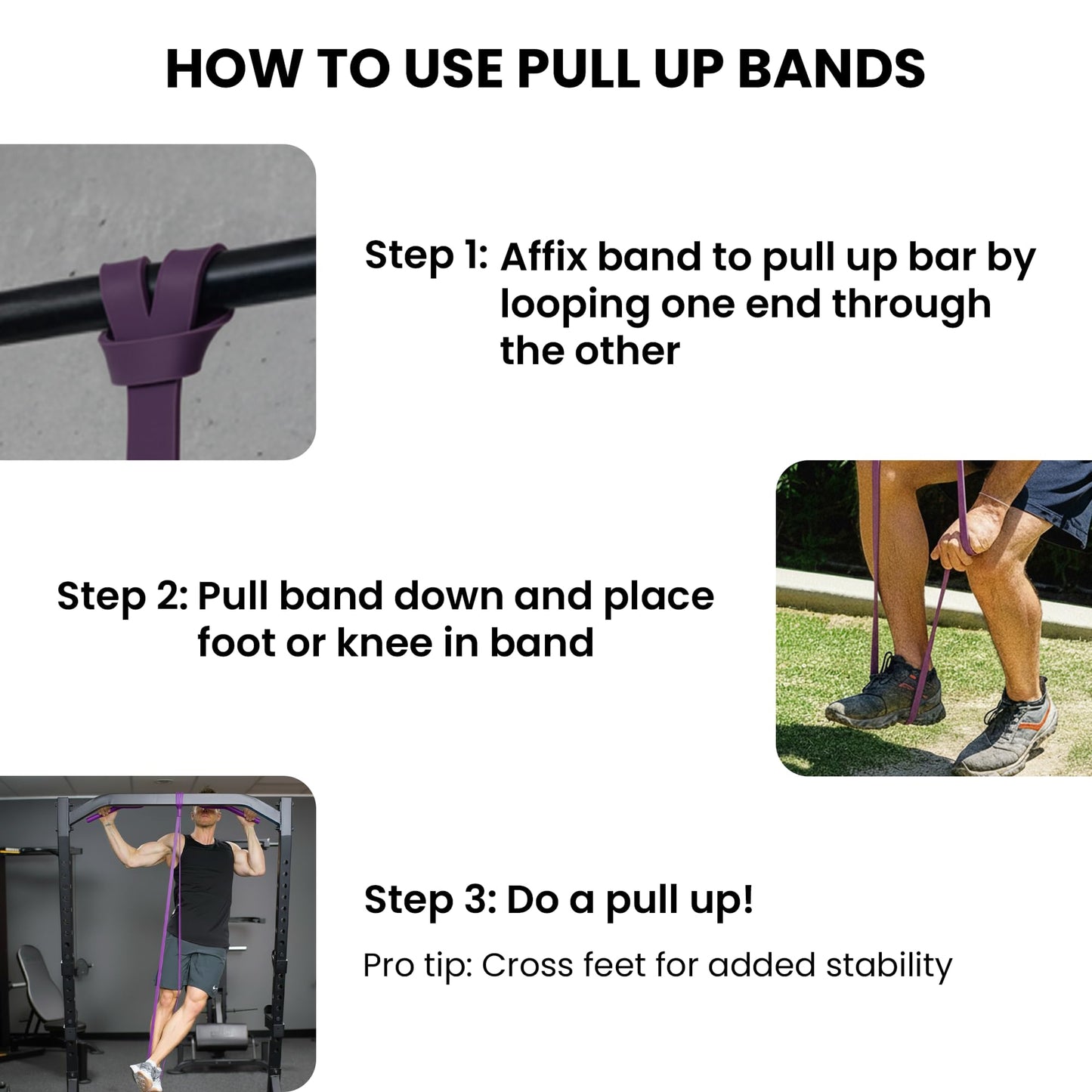 Rubberbanditz Pull Up Assist Resistance Bands, Heavy Duty Loop Exercise Bands for Assisted Pull Ups, Powerlifting, Mobility, Stretching, Gym Workout Equipment, Pack of 1 (Purple)
