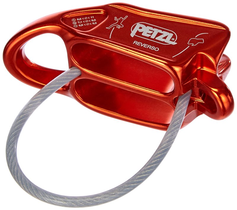 PETZL REVERSO Belay Device - Red/Orange