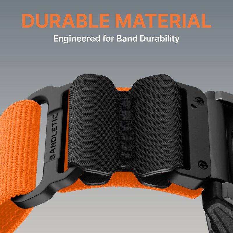 Bandletic 22mm Quick Fit Bands - Nylon Compatible with Garmin Fenix 8 45mm/Fenix 7/7 Pro/6/6 Pro/5/5 Plus/Instinct 2/Forerunner 965/955/945/935/Approach S70 47mm/S62/S60/Epix 2 Pro 47mm/Quatix 7/6/5