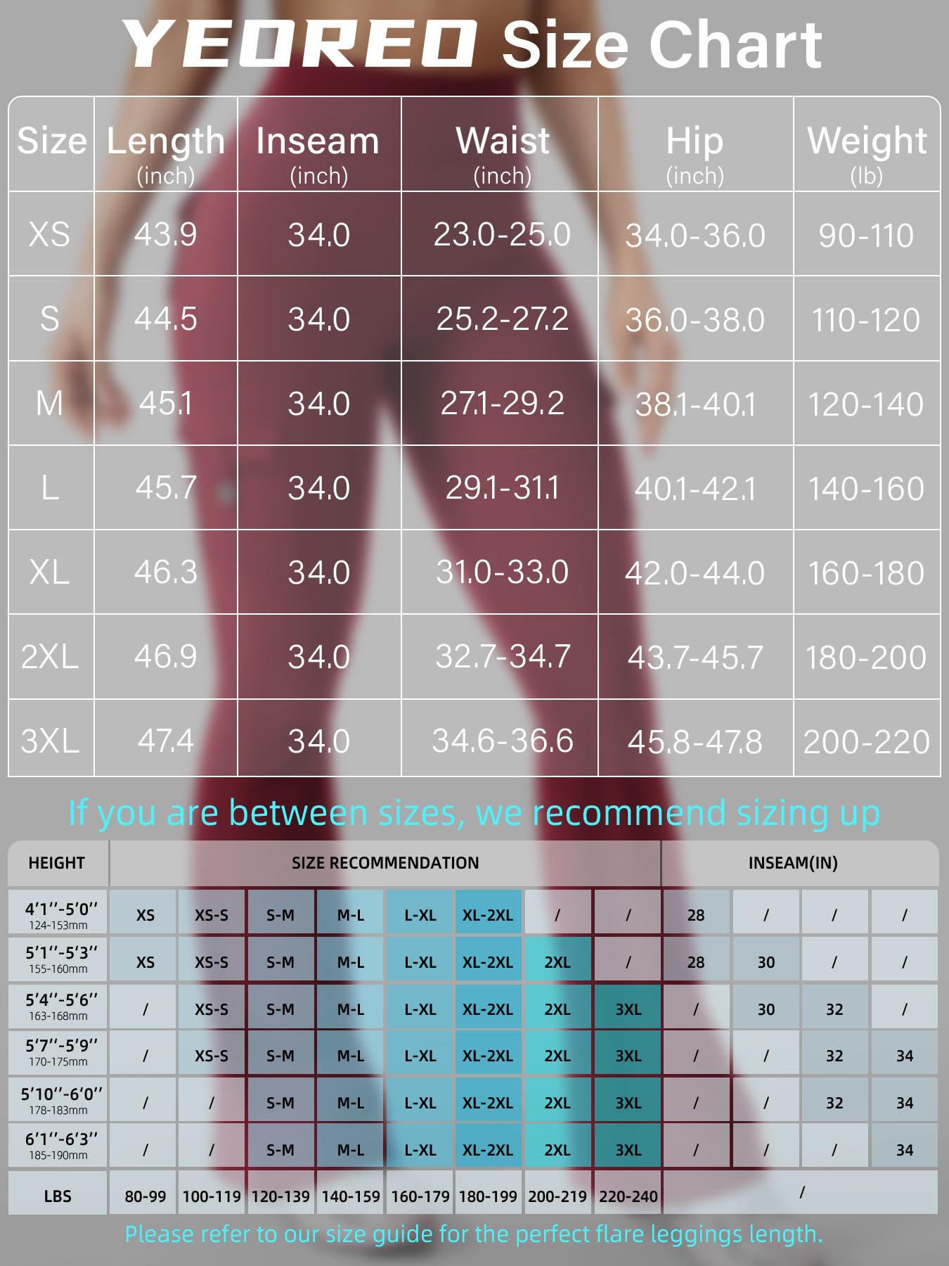 YEOREO CoreFlex Women Workout Flare Leggings with Pockets Hidden Scrunch Cargo Gym Yoga No Front Seam Leggings Wine XL