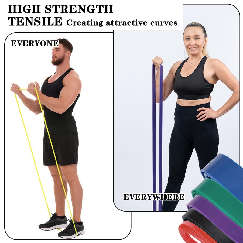 6 Pcs Resistance Bands for Working Out, Exercise Bands, Workout Band, Pull Up Assistance Band for Body Stretching Training Physical Therapy Muscle Training for Men & Women