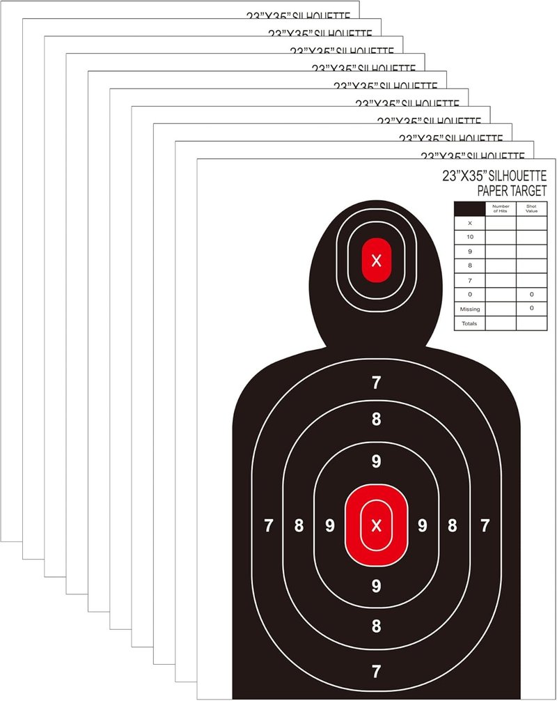 Shooting Targets - 23x35 Inch Paper Silhouette for Indoor/Outdoor Use | Compatible with Handguns, Rifles, Airguns