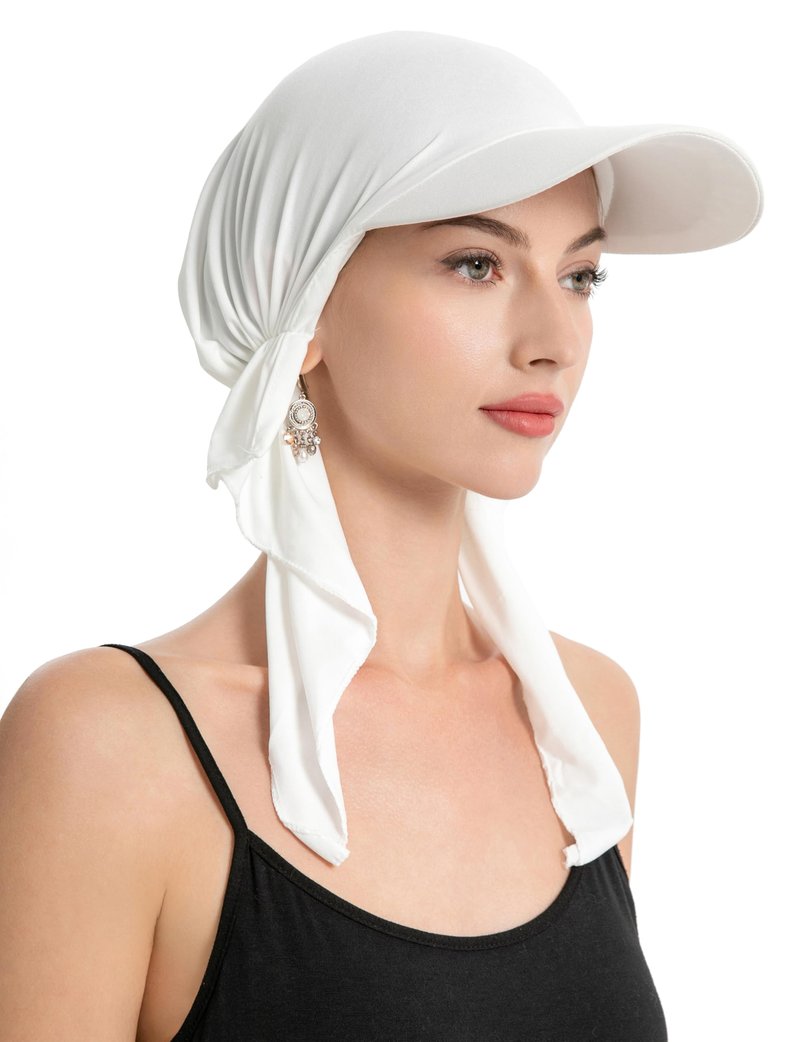 ZLYC Chemo Headwear for Women with Brim Pre-Tied Lightweight Skull Beanie