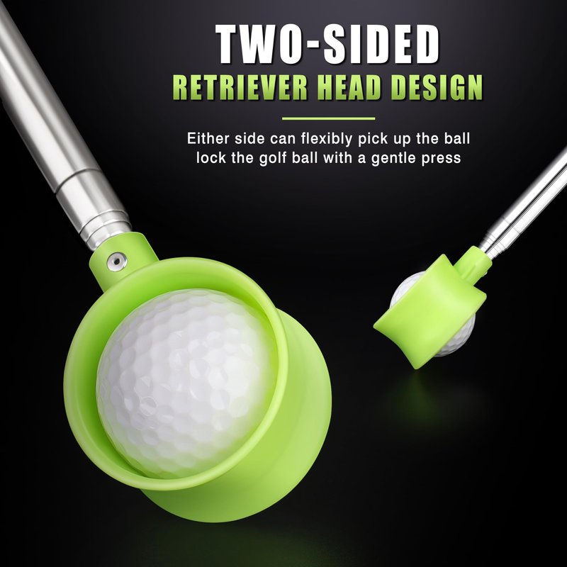 GEAVOUED Golf Ball Retriever 9Ft/12Ft/14.5Ft/16.3Ft/20Ft Golf Ball Retriever Telescopic，Professional Stainless Steel Ball Retriever Tool Golf