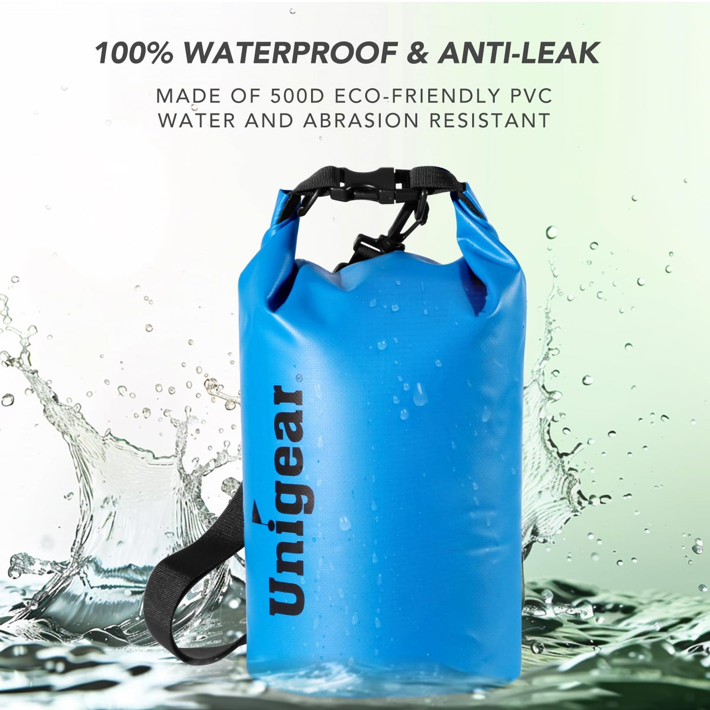 Unigear Dry Bag 2L/5L/10L/20L/30L/40L/55l Waterproof Dry Sack Roll Top with Phone Case and Long Adjustable Shoulder Strap for Boating/Kayaking/Fishing/Rafting/Swimming/Camping/Snowboarding
