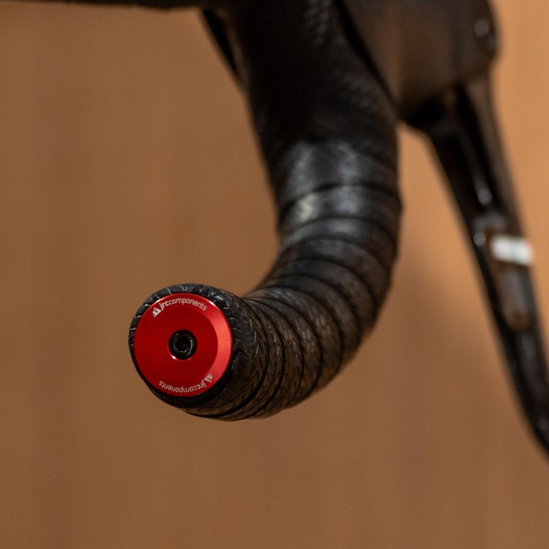 JRC Components Aluminum Handlebar Bike Bar End Plugs for Bicycles | Pack of 2 Handlebar Plugs - Bike Bar End Grips | Mountain Bike Bar End Caps for Road Bikes - Premium Bike Handlebar Caps [Red]