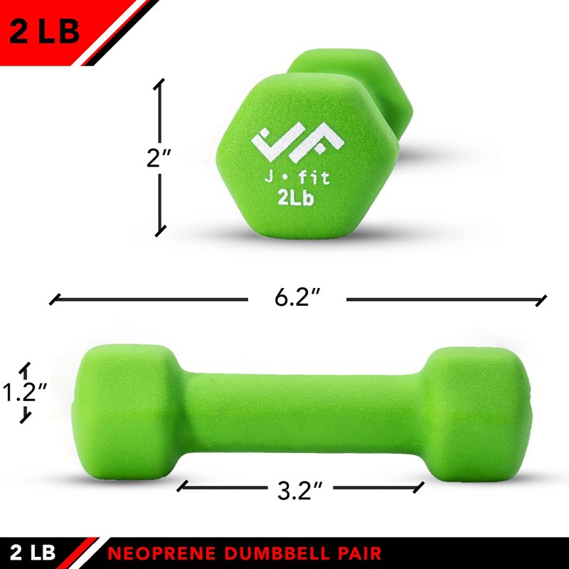 JFIT Neoprene Dumbbell (Set of 2), 2 LBS