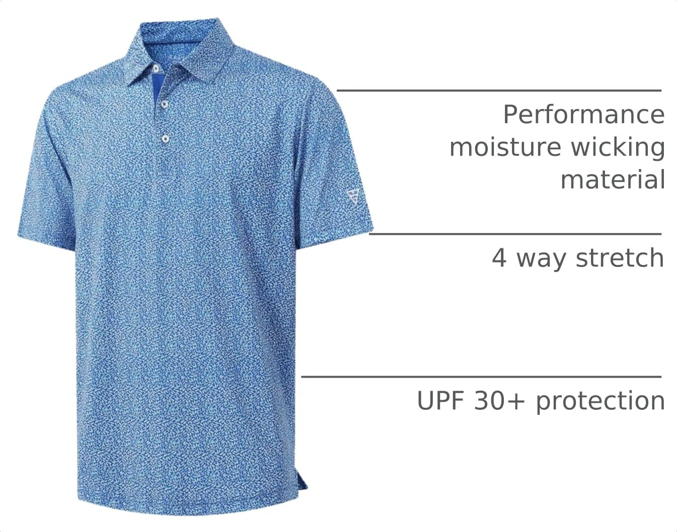 M MAELREG Polo Shirts for Men Quick Dry Fit Short Sleeve Performance Moisture Wicking Print Men’s Golf Shirts