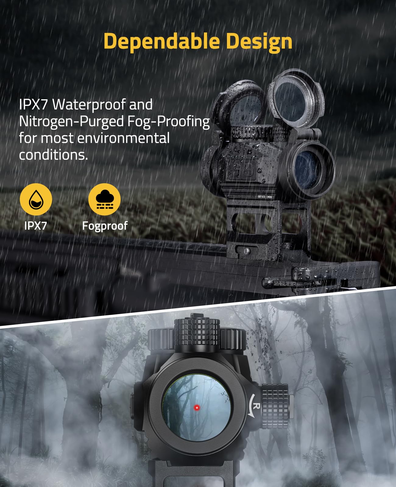 CVLIFE FoxSpook Motion Awake Red Dot Sight,1x20mm 2MOA Red dot Scope Auto On & Off Compact Optics with Low Profile and Lower 1/3 Co-Witness Mount, Flip Up Lens Covers and 12 Brightness Button Settings