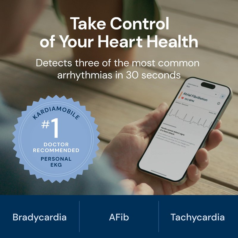 KardiaMobile 6-Lead Personal EKG Monitor – Six Views of The Heart – Detects AFib and Irregular Arrhythmias – Instant Results in 30 Seconds – Works with Most Smartphones - FSA/HSA Eligible