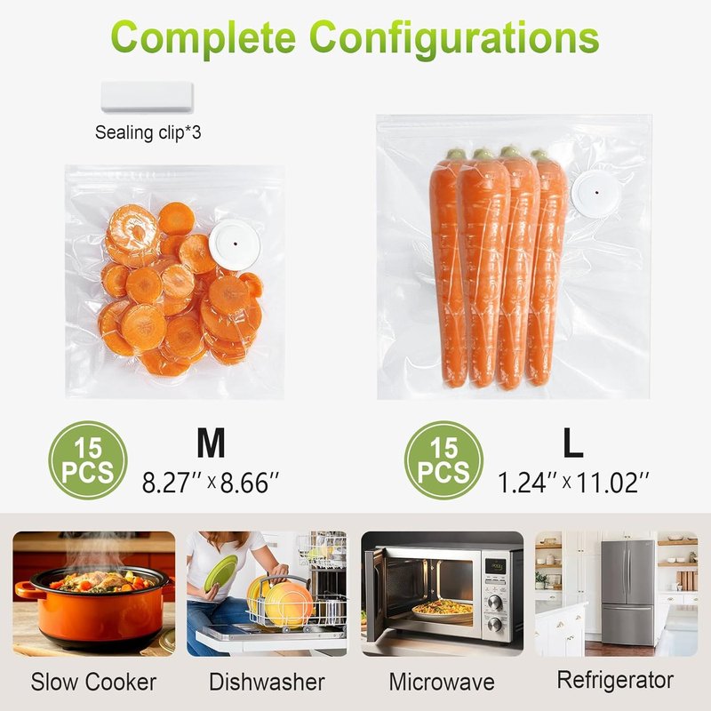 Handheld Vacuum Sealer - Compact Food Sealer for Wet & Dry Food | Strong Suction, 5X Freshness Preservation, White