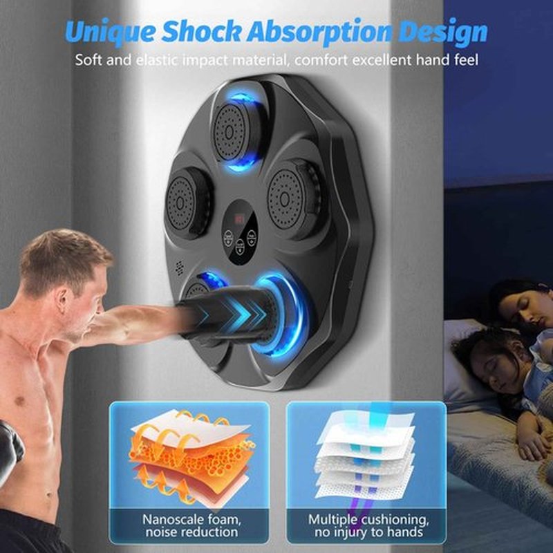 TGLLM Music Boxing Machine, Interactive Punching Trainer with Boxing Gloves, Large Size Wall Mounted Electronic Boxing Target for Adults Kids, 9 Modes & 9 Speeds