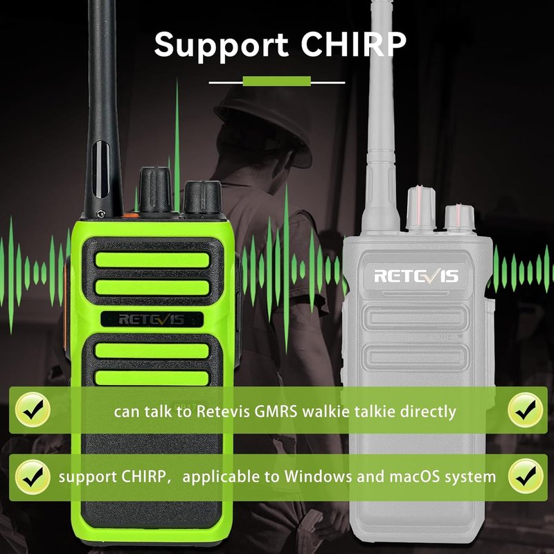 Retevis RB17A Two-Way Radios | Long Range GMRS Walkie Talkies with Earpiece - 2200mAh, 4 Pack for Security & Emergency Preparedness