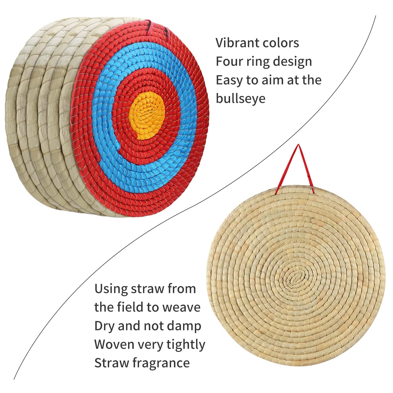 Cifupy Traditional Hand-Made Archery Target 7 Layers Straw Archery Target,Arrow Target for Recurve Bow Longbow for Outdoor Hunting Shooting Practice Archery (20 Inch Targets for Backyard)