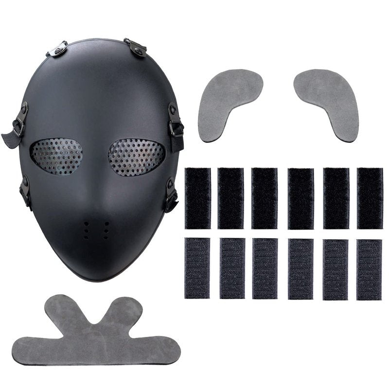 NECHARI Killer Mesh Tactical Military Mask Airsoft Mask for Halloween Paintball Game Movie Props Party (BLACK)