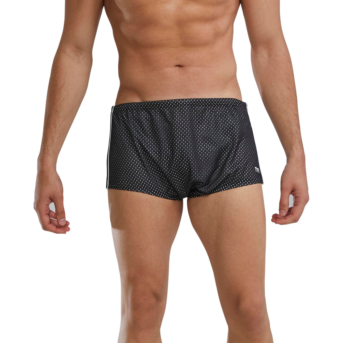 TYR Men's Poly Mesh Trainer Swim Suit (Black, 40)