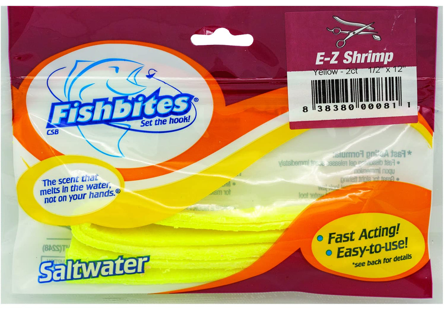 Fishbites E-Z Shrimp - Fast Acting (Yellow)