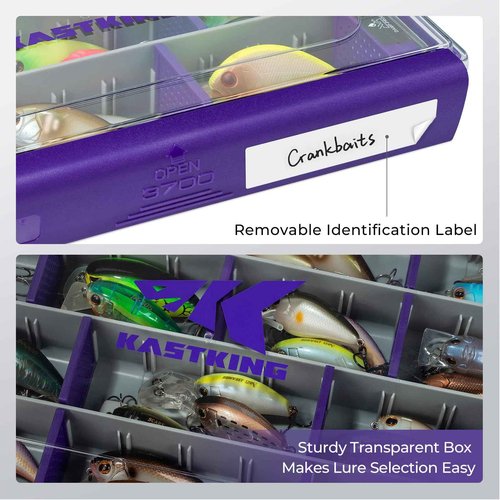 KastKing HyperSeal Waterproof Tackle Box — Royale Family Edition, Waterproof 3600 and 3700 Tackle Trays, Fishing Tackle Box Organizer with Removable Dividers