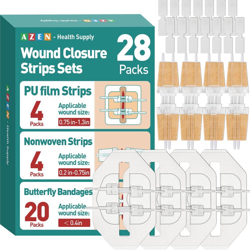 Butterfly Bandages, 28 Pack Wound Closure Strips, Repair Wounds Without Stitches