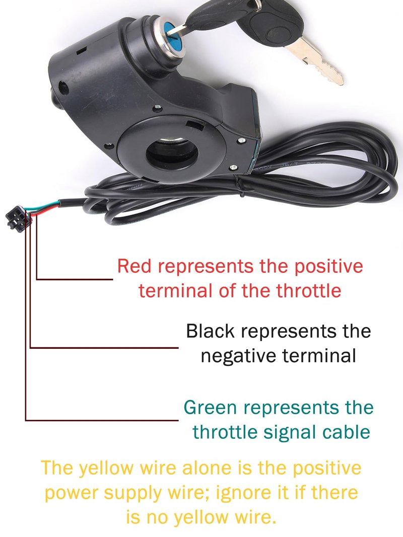 Haosie E-Bike Throttle Control Switch, Speed Switch Lock with LCD Display, Accelerator Voltage Display with Key Lock for E-Scooter Electric