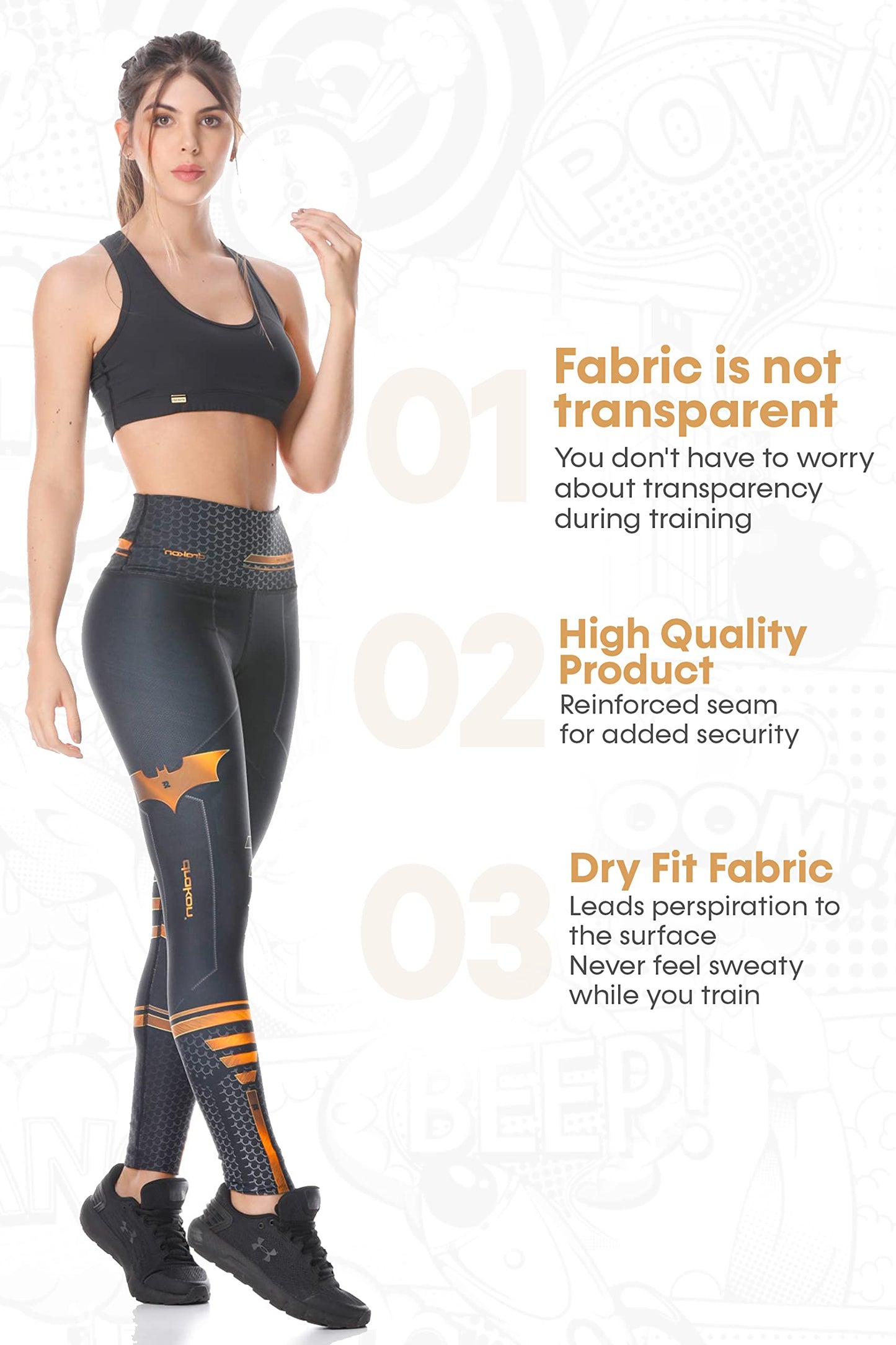 Drakon Many Styles of Workout Leggings Women Colombian Yoga Compression Pants, Diferents Sizes (S/M, Batt)