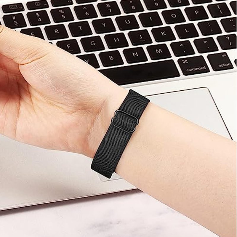 Compatible with Garmin Forerunner 35/30 Band, Nylon Elastic Solo Loop Women Men,Adjustable Replacement Watch Strap for Garmin Forerunner 35 Sport Watchband for SmartWatch (Nude)