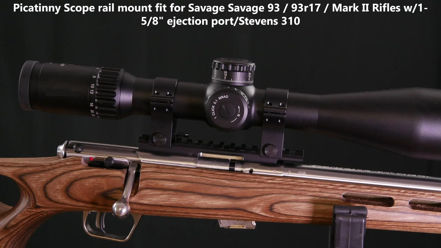 Gotical Picatinny Scope Rail Mount for Savage Mark II, Savage 93 & 93R17, 5.8" Aluminum Scope Base, Matte Black Anodized, Includes #8-40 Screws & Torx Key
