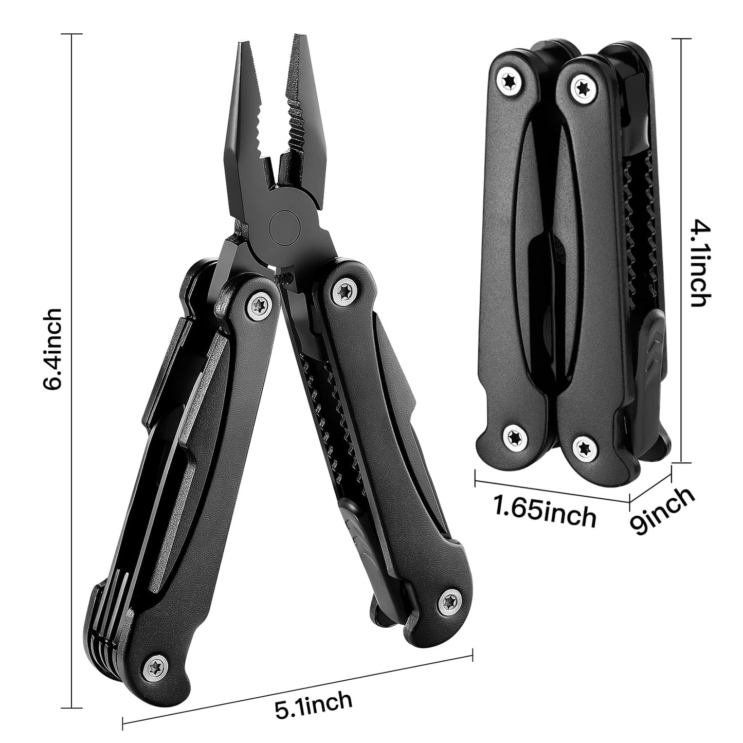 14 IN 1 Multitool Pliers, Multitool with Pocket Clip, Portable Multi Tool, Pocket Knife Camping Multitool, Needle Nose Plierswith Replaceable Wire Cutters Screwdrivers Saw Gifts for Men, Dad, Husband