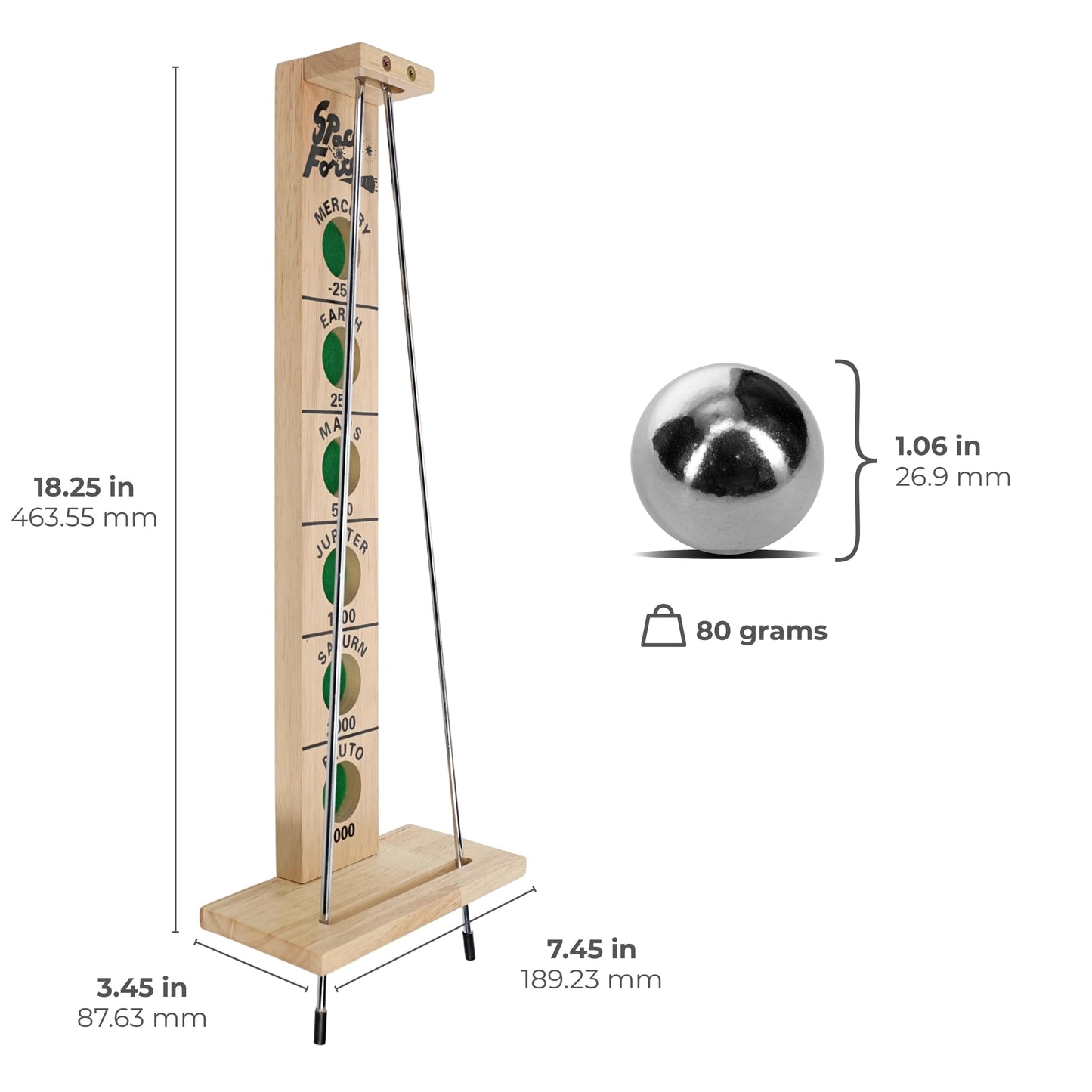 WE Games Shoot the Moon - Classic Solid Wood Rolling Ball Game for Family Fun & Skill Building, Enhances Social Skills, Patience & Perseverance