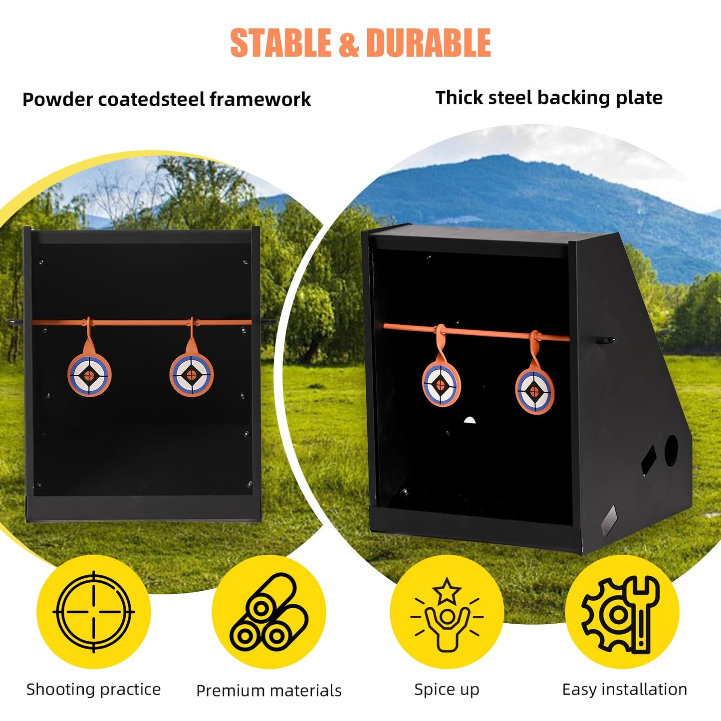 Nova Shock BB Trap Target for Airgun, BB Trap Target with 10pcs Paper Targets and 2 Spinner Targets
