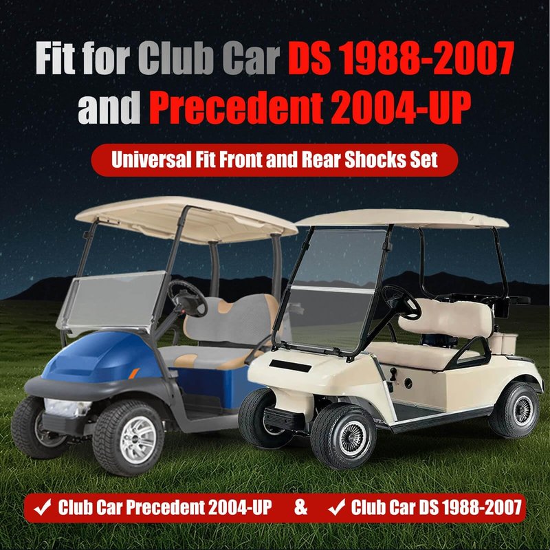 4 Pcs Club Car Shocks Front and Rear Golf Cart Shocks for Club Car DS G&E 1988-2007, Precedent G&E 2004 up, Tempo 2018 up OEM 1014235, 1014236, 1010991, 1015813, 1013164