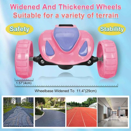 3 Wheel Scooter for Kids, Toddler Scooter with Bluetooth Music Speaker Steam Sprayer LED Lights Aluminum Alloy T-Bar, Ideal Gift for Boys Girls Ages 3-10 (Pink)