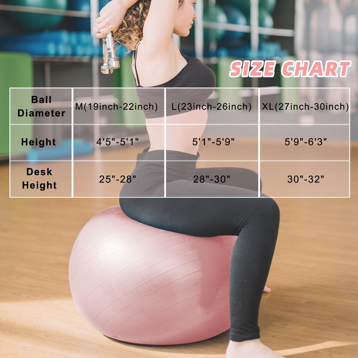 DrfzCa Exercise Ball, Pilates Ball for Pregnancy, Swiss Balance Ball with Pump,Multiple Sizes Stability Ball Chair for Office, Home Gym, Fitness, Workout and Physical Therapy