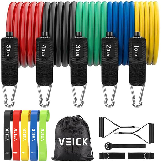 VEICK Resistance Bands, Exercise Bands, Workout Bands, Resistance Bands for Working Out with Handles for Men and Women, Exercising bands for Fitness Weights Work out at Home