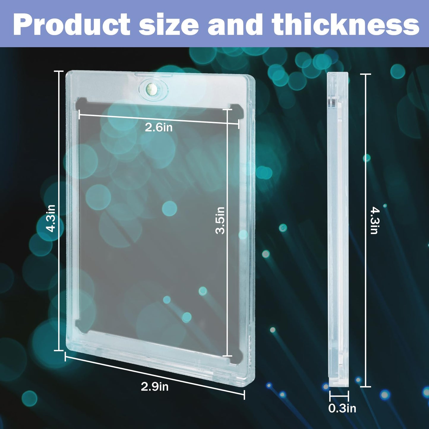 TORONTOKYO 100ct Magnetic Card Holders for Trading Cards, 35PT One Touch Card Holder, Card Protector Hard Plastic for Baseball Football Sports and Game Cards