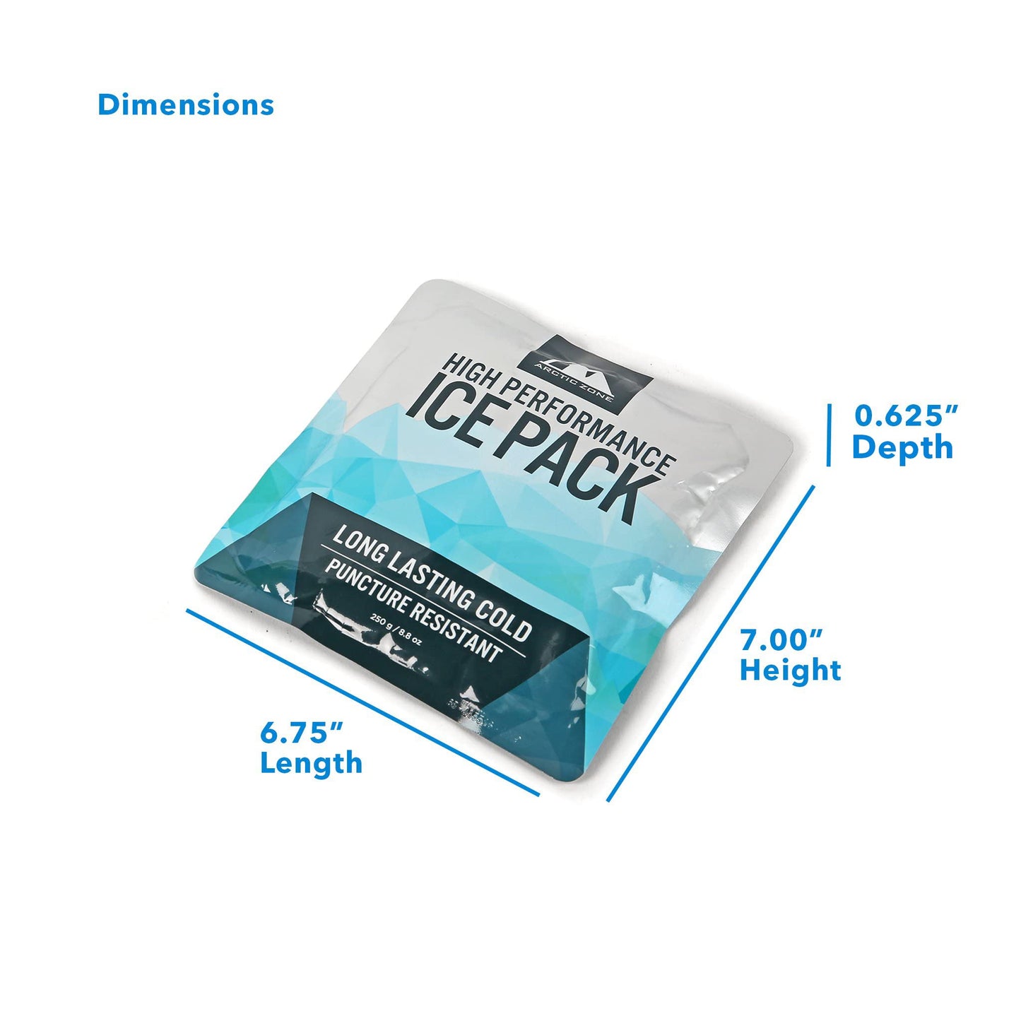 Arctic Zone High Performance Ice Pack for Lunch Boxes, Bags, or Coolers, Set of 2-250 Grams Each