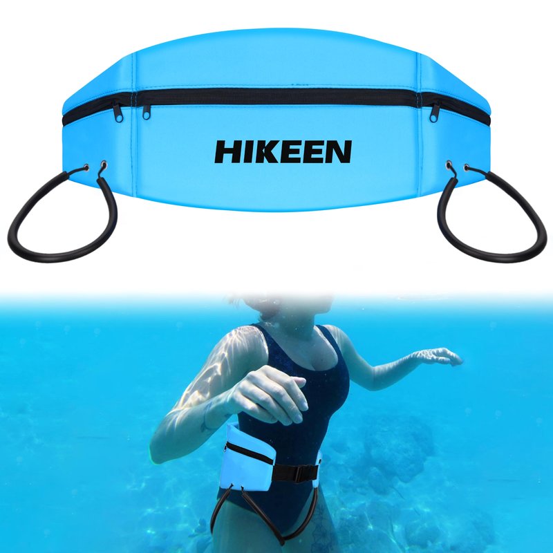 Hikeen Swim Belt for Adults,Water Aerobics Equipment with Fixing Straps and Zipped Pocket,Adults Pool Exercise Equipment for Pool Exercises and Workouts (Blue)