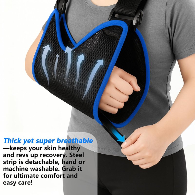 FELICITDR Arm Sling Shoulder Immobilizer - Medical Support for Broken/Fractured Arm Elbow Wrist (Men & Women) | Dual Steel Plate Stability, Adjustable Size