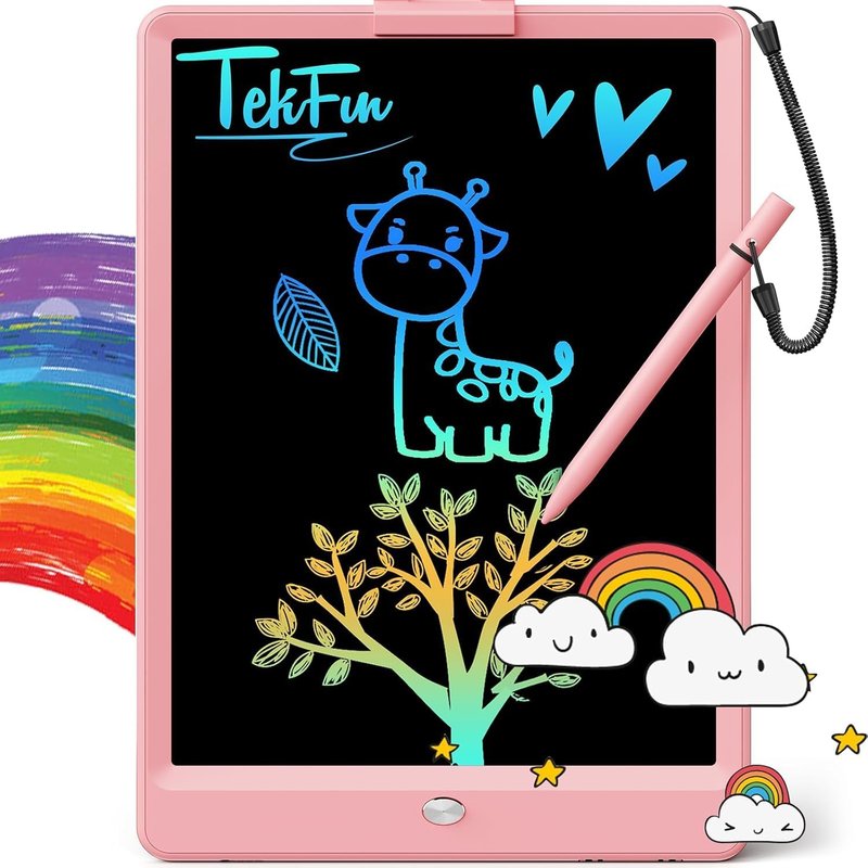 LCD Writing Tablet for Kids - 10-Inch Mess-Free Doodle Board | Travel Toy for Boys & Girls (Pink)