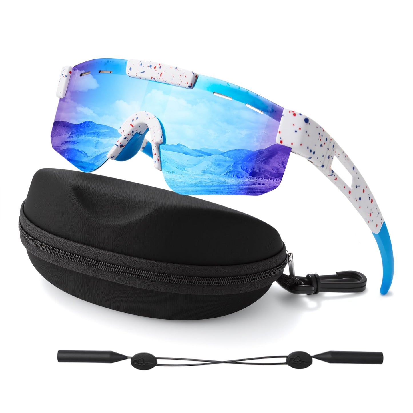 OZOKSKS Kids Polarized Sports Sunglasses, Youth Baseball Sunglasses for Boys Girls Age 6-15 Softball Running Cycling Glasses UV400 Protection