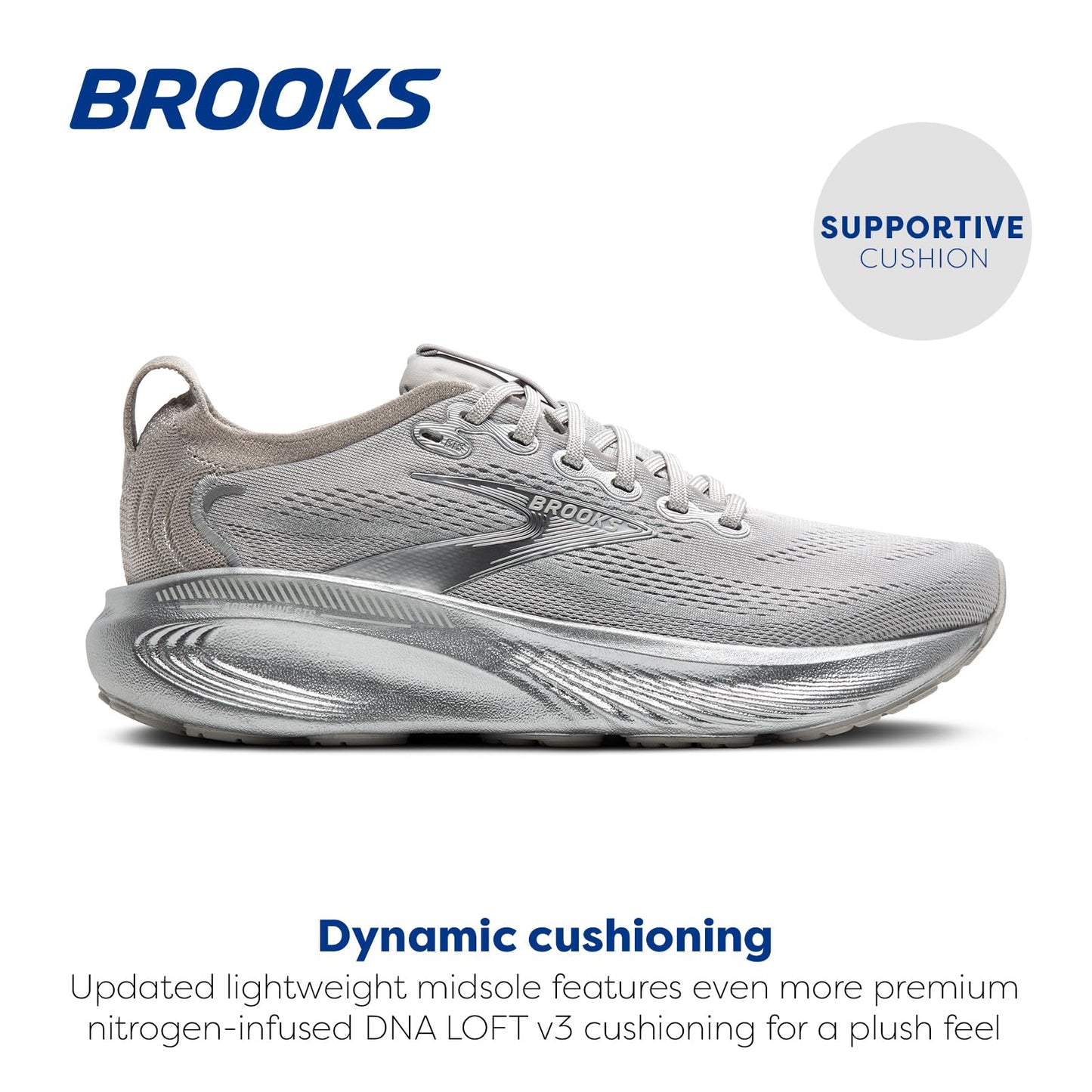 Brooks Women’s Adrenaline GTS 25 Supportive Running & Walking Shoe - Silver Anniversary Edition - 9 Medium