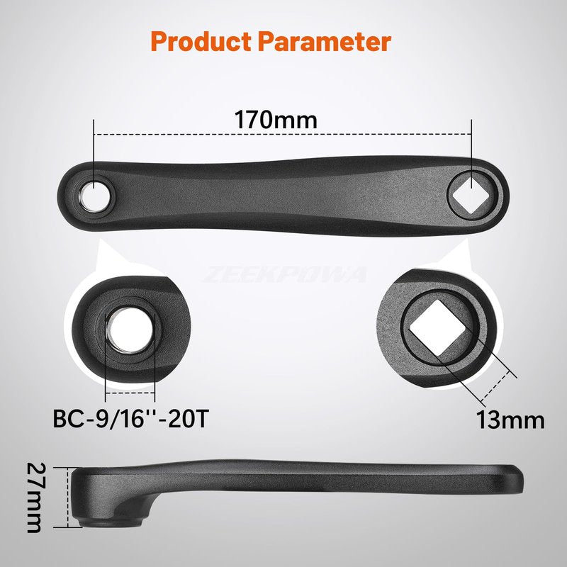 BAFANG E-Bike Crank Arm Aluminium Alloy 2 Pieces E-Bike Crank Arm Left Crank and Right Crank for Electric Bicycle BBS Middle Drive Motor