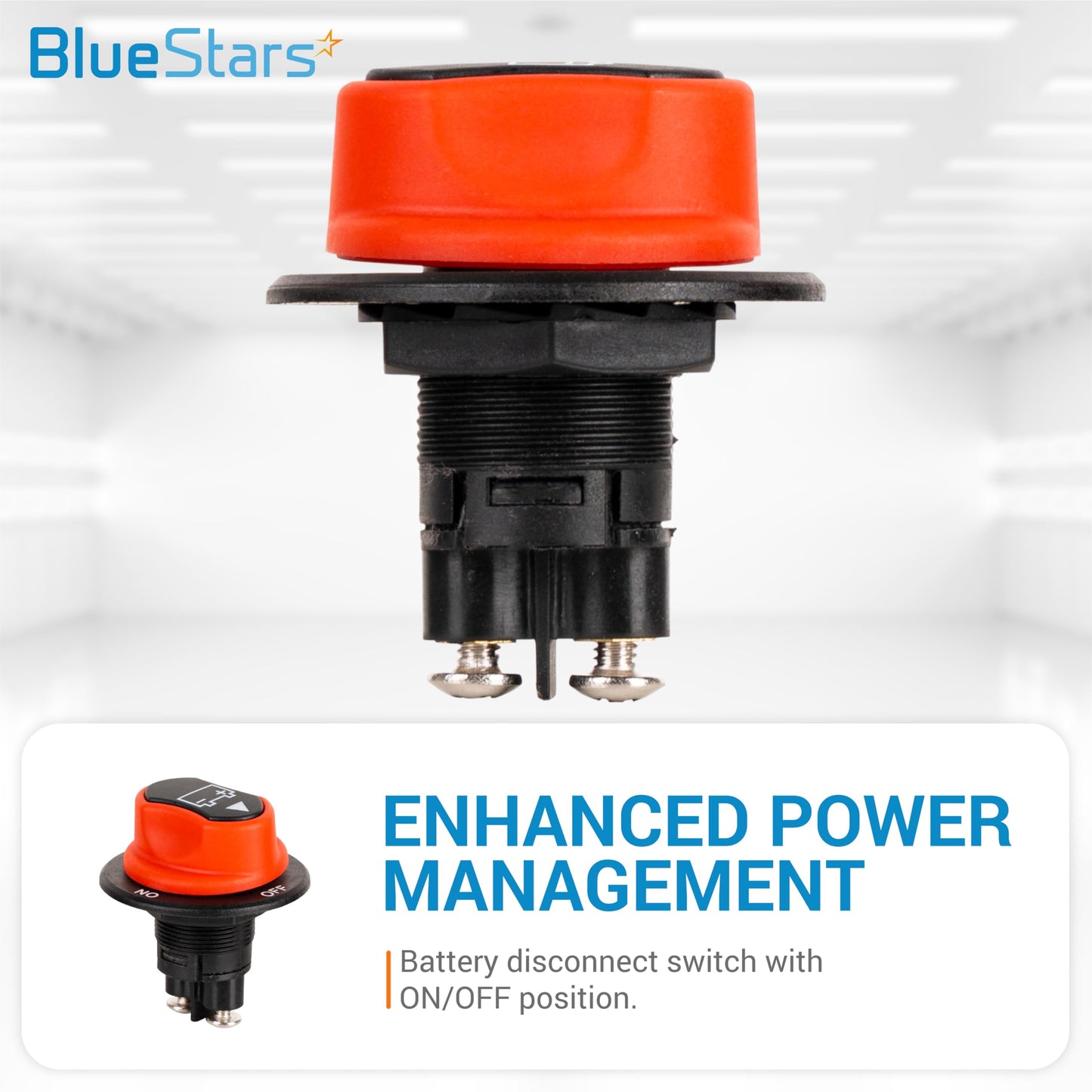 BlueStars Battery Isolator Selector Switch for Boat 50A Continuous 75A Intermittent 12V to 50V Water-Proof ON/Off Boats, Marines, Cars, Vehicles, Campers, RV, Motorcycles, Yachts