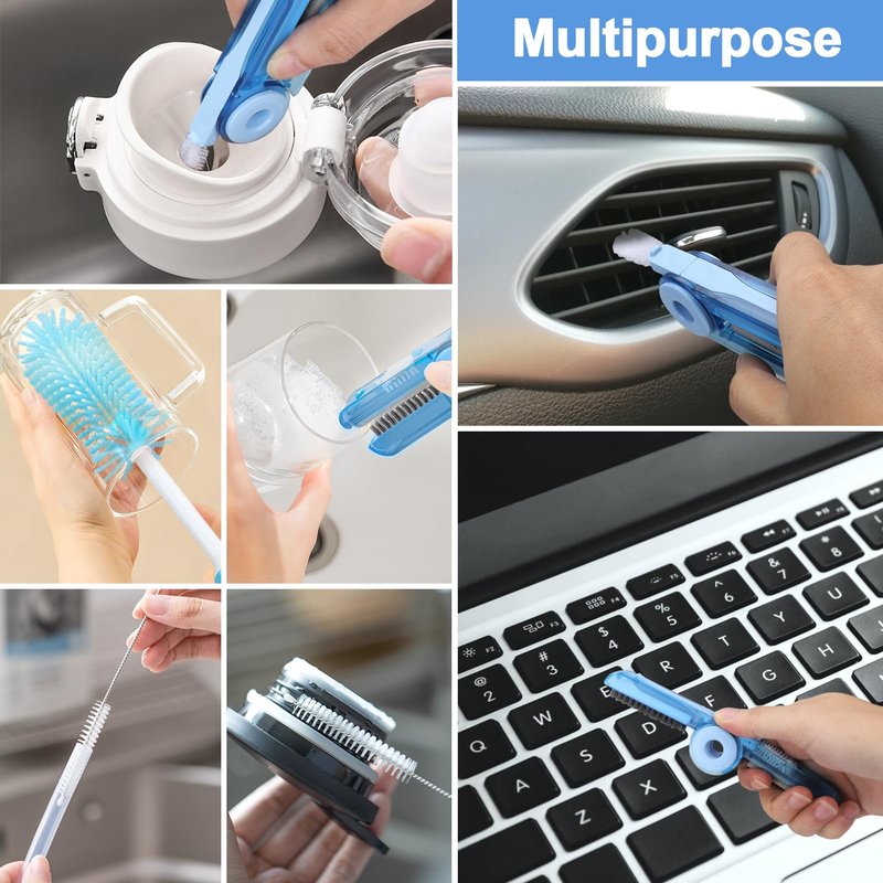 XANGNIER 5 Pcs Water Bottle Cleaner Brush Set for Owala 30oz & 40oz Freesip Sway Cup,Silicone Boot Protector,Multifunctional Bottle Brush and Straw Cleaner Brush,Cleaning Kit for Owala Accessories