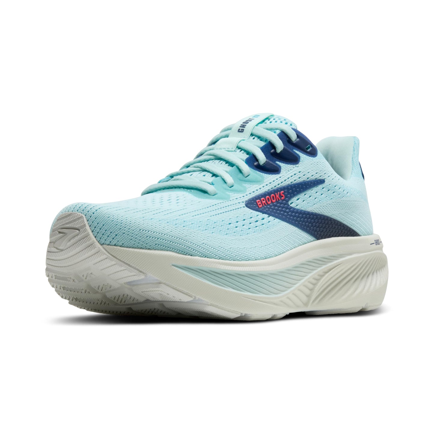 Brooks Women’s Ghost 17 Neutral Running Shoe - Clearwater/Navy Peony - 13 Medium