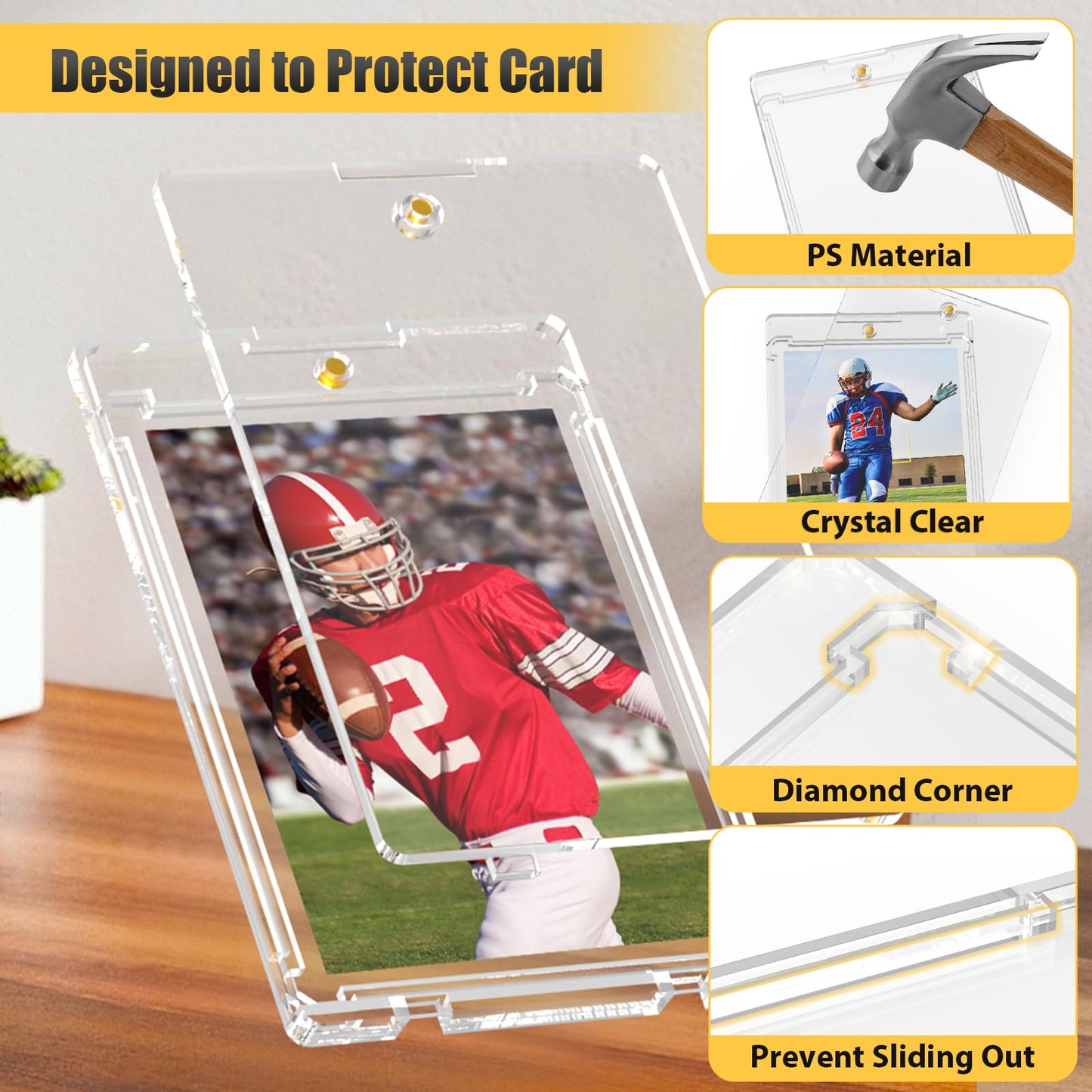 Superlong 50 Packs 75pt Magnetic Card Holders for Trading Cards