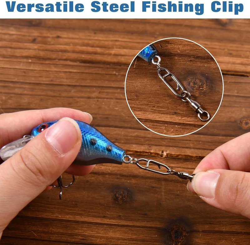 High Strength Snap Swivels - 25 Pack Quick Change Fishing Clips | Stainless Steel, Black Nickel Finish