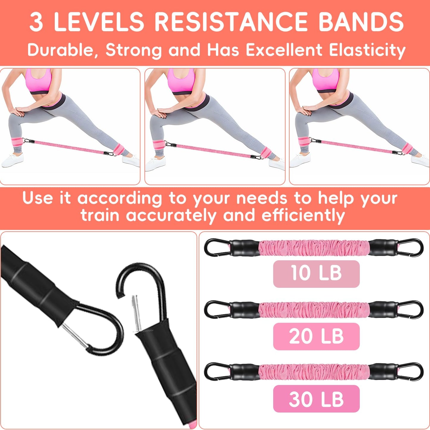 Ankle Resistance Bands, Ankle Bands for Working Out, Ankle Resistance Band for Leg, Booty Workout Equipment for Kickbacks Hip Fitness Training, Set of 9