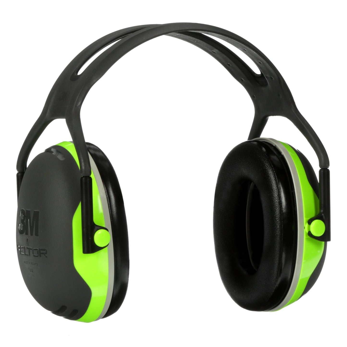 3M PELTOR Hearing Protection Earmuffs, X Series X4A, Over the Head Headband, NRR 27 dB, Pack of 1, Construction, Manufacturing, Electrical, Assembly, Sanding, Black/Green