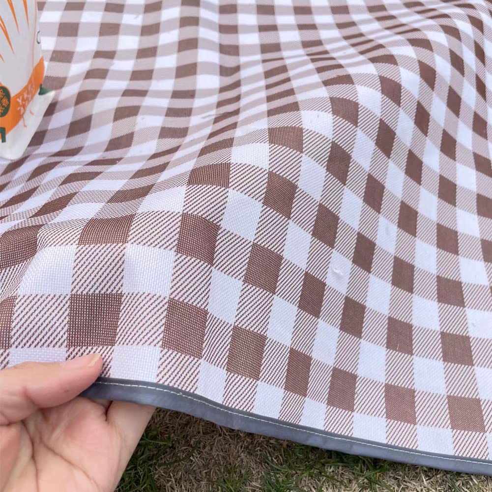 PUPOPIK Outdoor Picnic Blanket, Foldable Waterproof Sand Beach Mat,Large 80x60in Beach Camping Hiking Travel Family Concerts Portable Beach Blankets (Brown)